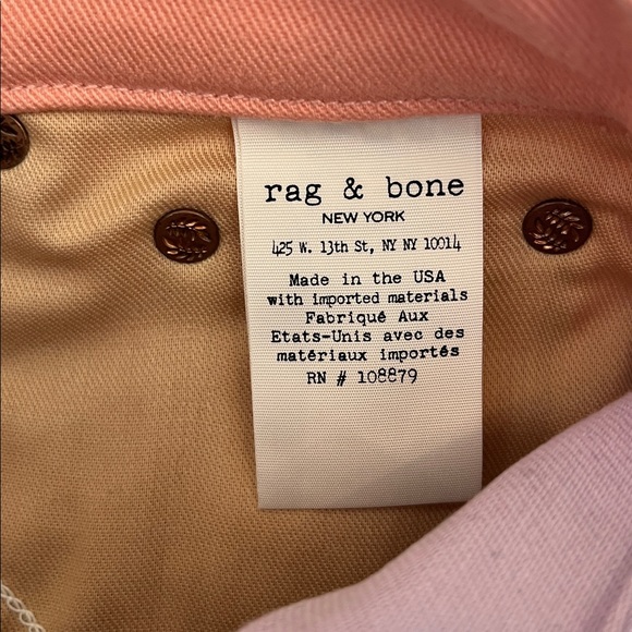 NWT Rag & Bone Peach/Lilac  High Rise Skinny Jeans - Picture 12 of 12